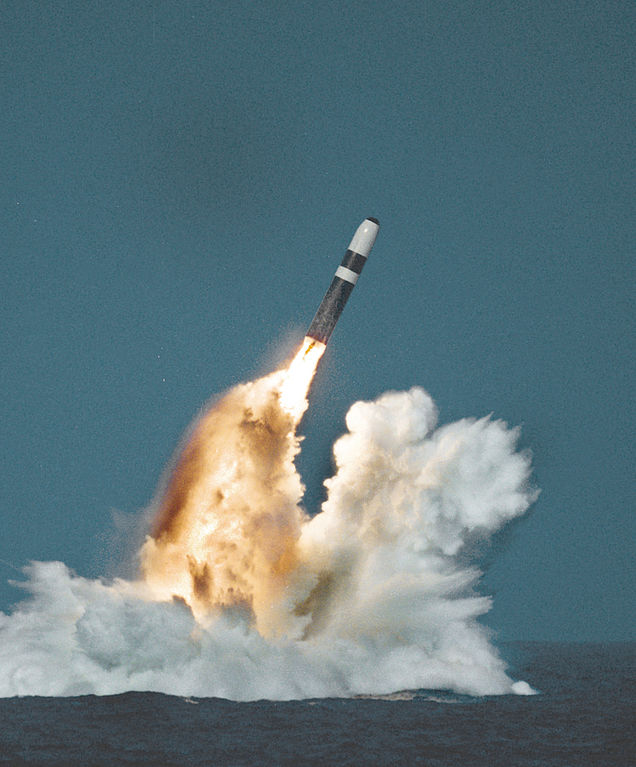Image: U.S. Trident II (D-5) missile underwater launch | Credit: Wikimedia Commons