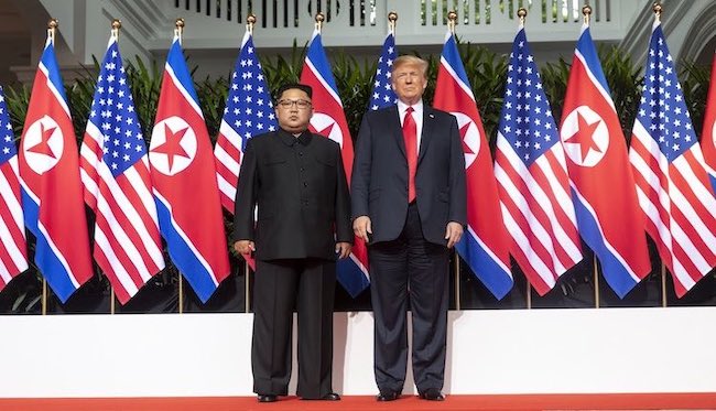 Photo: North Korean leader Kim Jong Un and President Donald Trump at the Singapore Summit on June 12, 2018. Source: @Scavino45 of Dan Scavino Jr., the White House Director of Social Media and Assistant to the President.