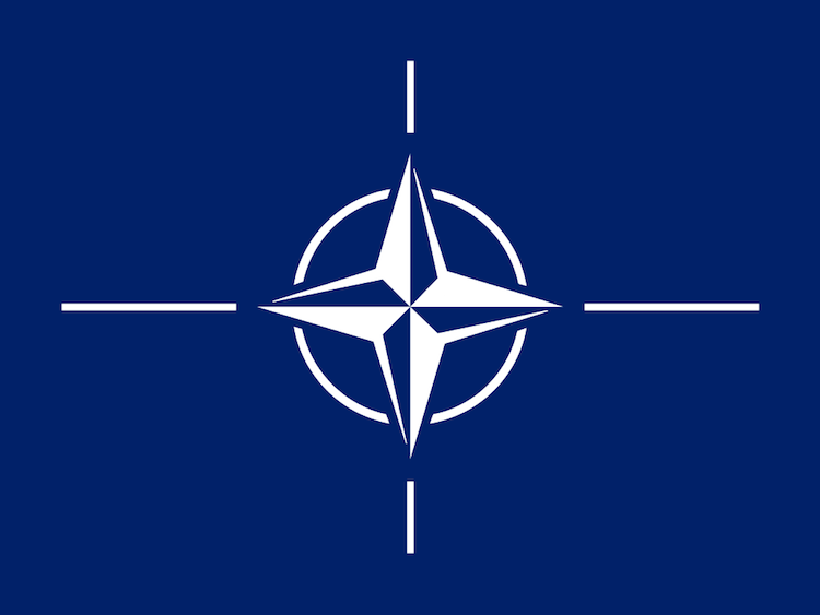 Image: The flag of the North Atlantic Treaty Organization (NATO).