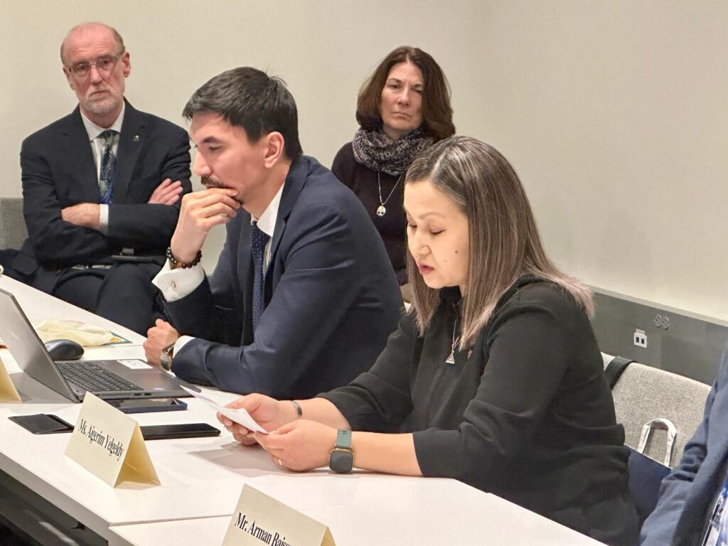 Photo: Algerim Yelgeldy, a third-generation survivor of the Semipalatinsk Nuclear Test Site, giving a testimony at a side event during the 2nd meeting of the States Parties to the Treaty on the Prohibition of Nuclear Weapons. By Katsuhiro Asagiri, President of INPS Japan.