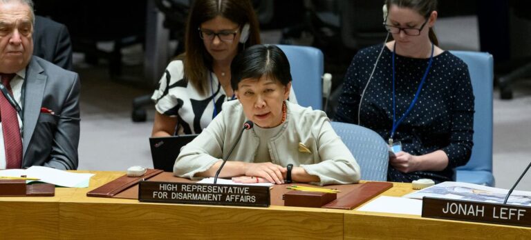 UN Photo/Loey Felipe Izumi Nakamitsu, High Representative for Disarmament Affairs, briefs the Security Council meeting on the Democratic People’s Republic of Korea (DPRK).