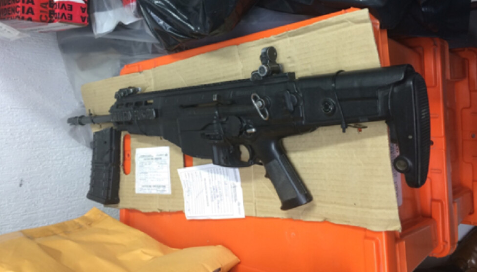 Assault rifle seized in Mexico. Drug gangs illegally import firearms from the United States, which helps them drive their criminal activity. Credit: GAO