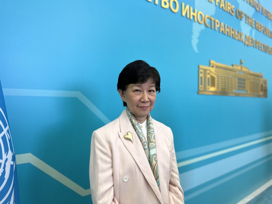 Izumi Nakamitsu attends the workshop in Astana, organized in collaboration with UNODA. Photo credit: The Astana Times/ Nargiz Raimbekova